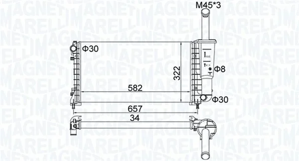 Chladič, chlazení motoru MAGNETI MARELLI 350213183700 Chladič, chlazení motoru MAGNETI MARELLI 350213183700