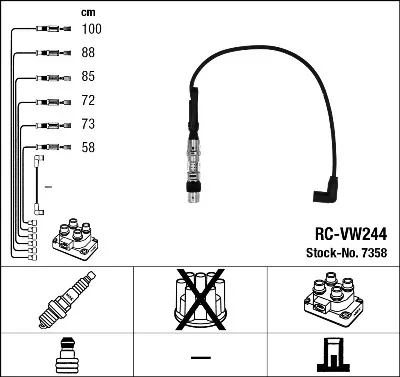 Sada kabelů pro zapalování NGK 7358 – OE 021905409AD