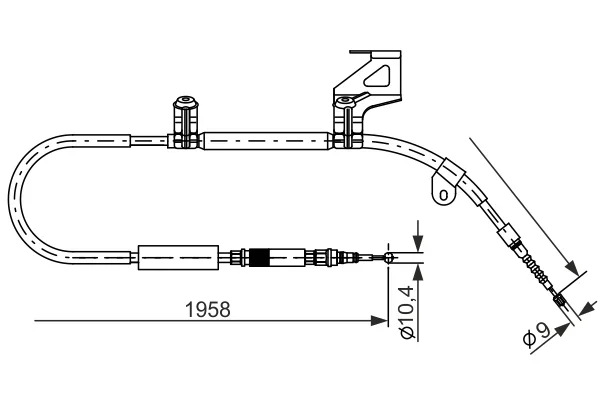 Tazne lanko, parkovaci brzda BOSCH 1987477604