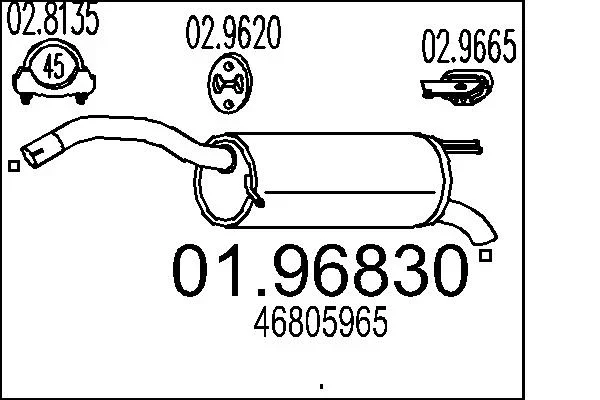 Zadni tlumic vyfuku MTS 01.96830 – OE 46805965 Zadni tlumic vyfuku MTS 01.96830 – OE 46805965