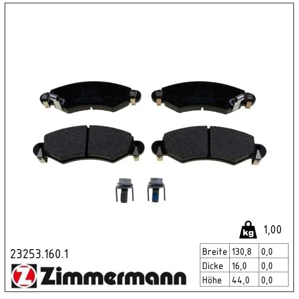 Sada brzdových destiček, kotoučová brzda ZIMMERMANN 23253.160.1