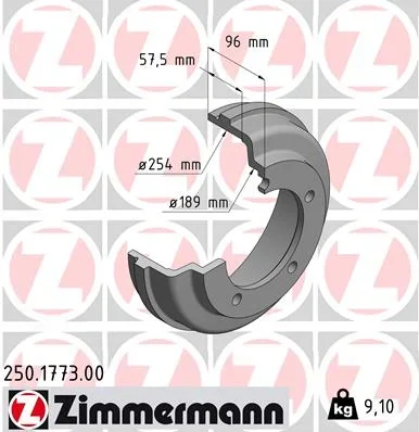 Brzdový buben ZIMMERMANN 250.1773.00