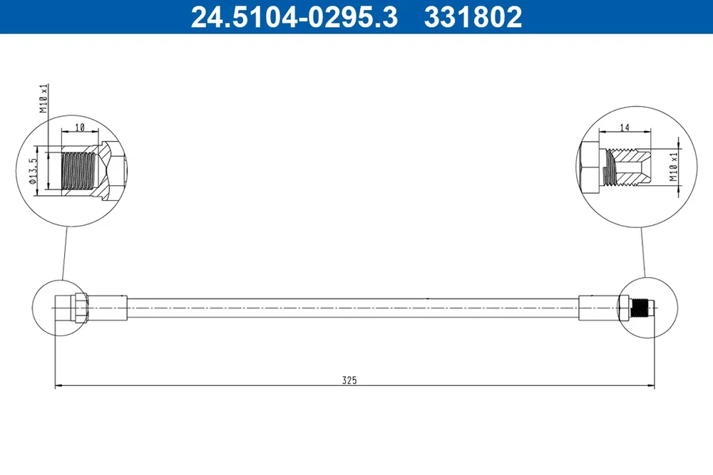 Brzdová hadice ATE 24.5104-0295.3 – OE 3446569