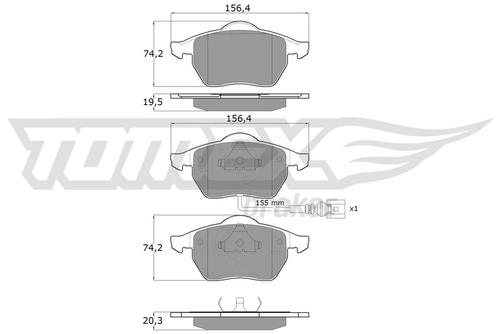 Sada brzdových destiček, kotoučová brzda Tomex Brakes TX10-942