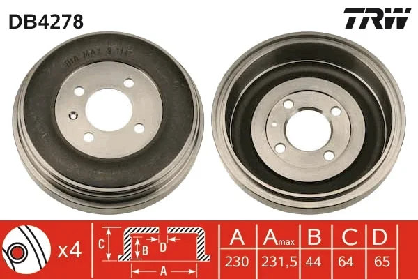 Brzdový buben TRW DB4278
