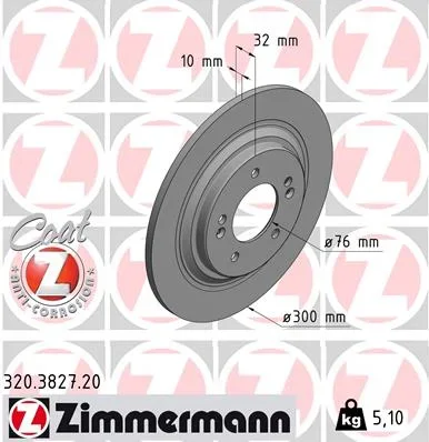 Brzdový kotouč ZIMMERMANN 320.3827.20 – OE 58411-D4650