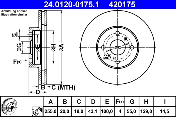 Brzdový kotouč ATE 24.0120-0175.1