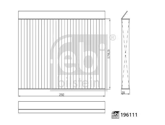 Filtr, vzduch v interiéru FEBI BILSTEIN 196111 – OE 11136579