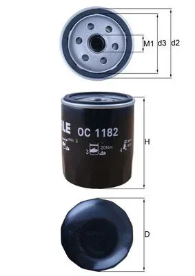 Olejový filtr MAHLE OC1182