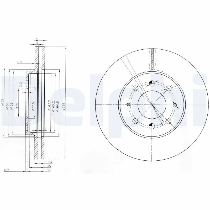 Brzdový kotouč DELPHI BG3810 Brzdový kotouč DELPHI BG3810