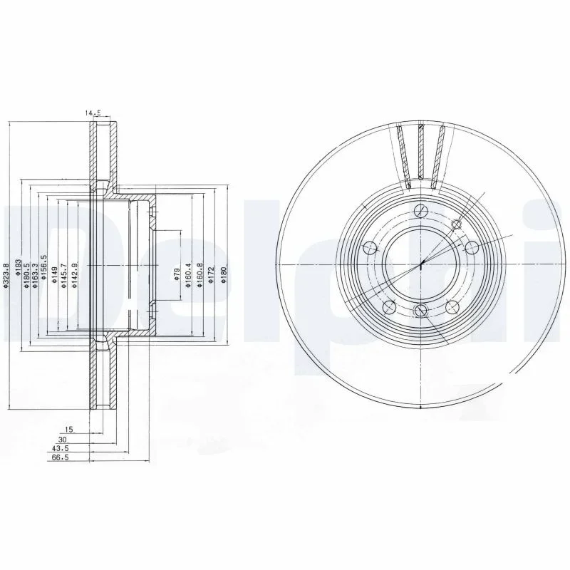 Brzdový kotouč DELPHI BG9005