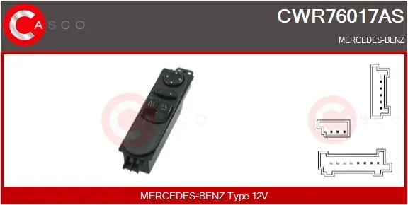 Spínač, zvedací zařízení oken CASCO CWR76017AS Spínač, zvedací zařízení oken CASCO CWR76017AS