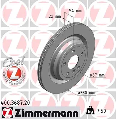Brzdový kotouč ZIMMERMANN 400.3687.20