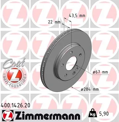 Brzdový kotouč ZIMMERMANN 400.1426.20