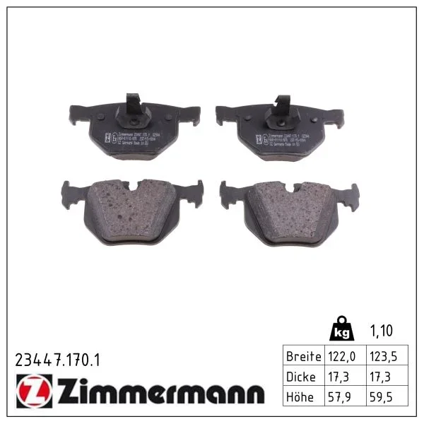 Sada brzdových destiček, kotoučová brzda ZIMMERMANN 23447.170.1