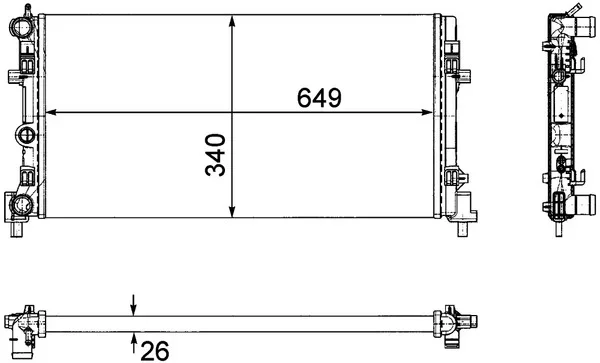 Chladič, chlazení motoru MAHLE CR1096000P Chladič, chlazení motoru MAHLE CR1096000P